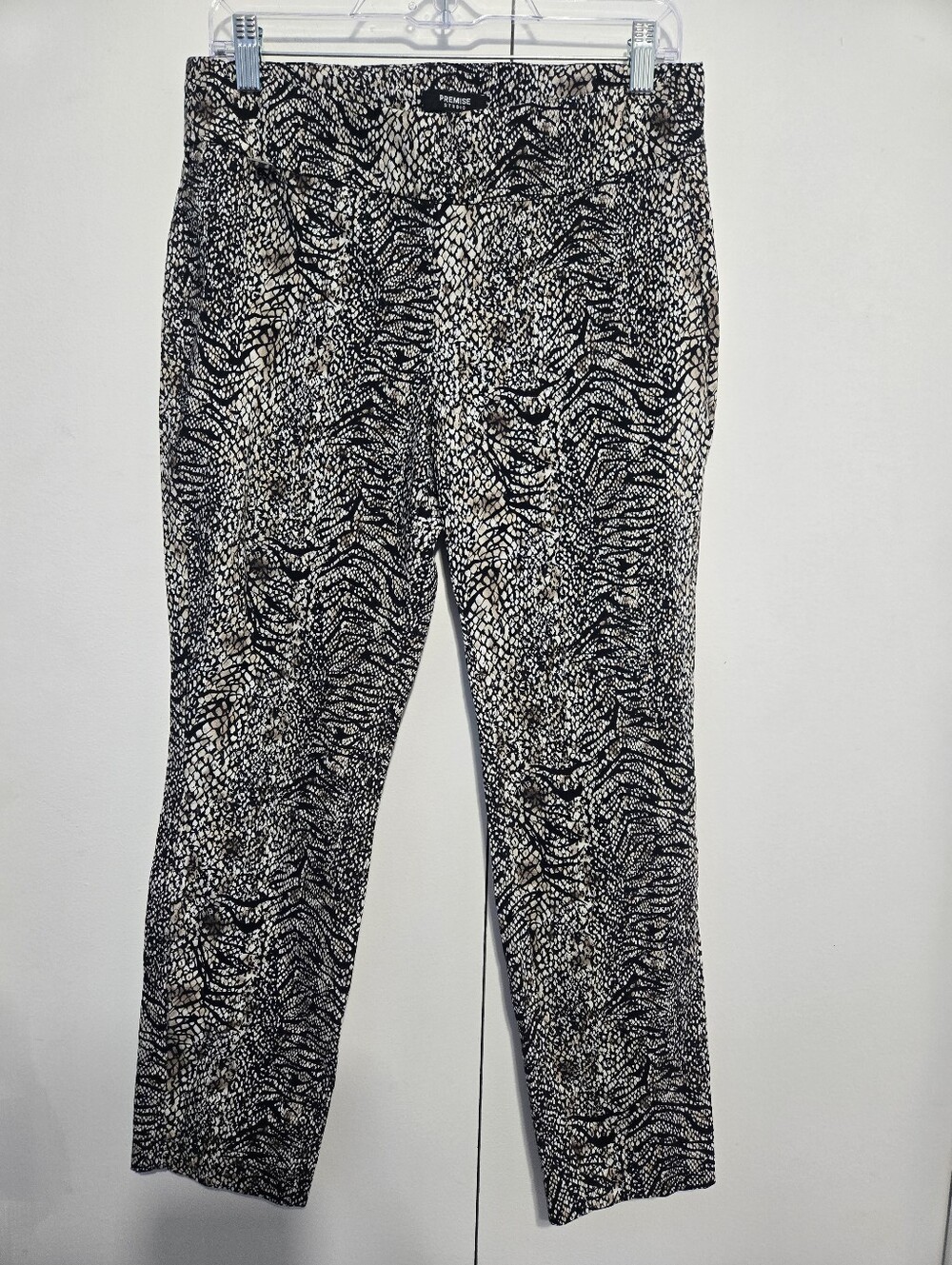 Premise Studio Animal Print Pull On Ankle Pants Medium Stretch